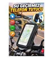 Su Geçirmez 360° Döner Motosiklet ve Bisiklet Telefon Tutucu – 25 mm Gidon Uyumlu