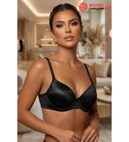 Le Jardin Premium Kadın Askıları Çıkabilen Mikro Kaplı Destekli Dolgulu Kutulu Tek Sütyen (Siyah)