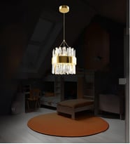 Roxy Tekli Taşlı Sarkıt Led Avize  Kristal Taş Salon  Yatak Odası Avize Aydınlatma (Gold)