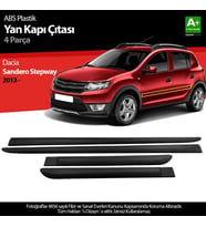 S-Dizayn Dacia Sandero Stepway ABS Plastik Yan Kapı Koruma Çıtası 2013 Üzeri A+ Kalite