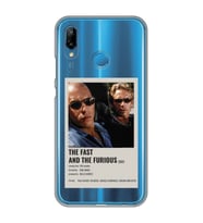 Huawei P20 Lite Uyumlu Hızlı ve Öfkeli Minimalist Poster Desenli Şeffaf Telefon Kılıfı