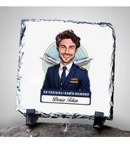 Kişiye Özel Hediye Karikatürlü En Yakışıklı Kabin Memuru Dekoratif Taş