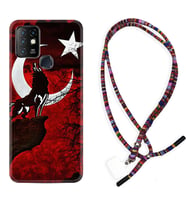 INFINIX Hot 8 9 10 11S Hot 10 Play 10T Kılıf Boyun Asklı Rasta Silikon Wolf and Moon 2 1381