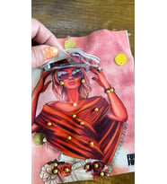 3 BOYUTLU  ZİRKON TAŞLI BONCUKLU KIZ ARMA DİKİŞ GİYİM APLİKE 19X17 CM