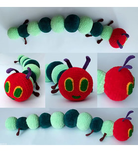 Aç Tırtıl Amigurumi Organik Oyuncak