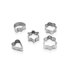 5 PCS METAL KURABİYE KALIP KALP - YILDIZ - PAPATYA - AĞAÇ