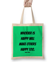 Anne Frank Quotes Gift - Vintage Retro Rainbow Style Bez Çanta Uzun Saplı