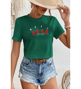 Unisex Bhvr  Baskılı T-shirt (Yeşil)