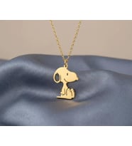 Peanıts Snoopy Karakter Kolye 925K Gümüş (Gold)