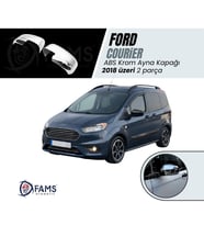 Ford Courier Abs Krom Ayna Kapağı 2018 Üzeri 2 Prç. Paslanmaz Çelik (Tam)