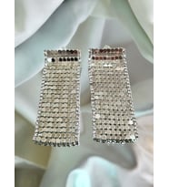 Arpa Pullu Taşlı Gümüş Silver Altın Kaplama Gold Renk Küpe (Gümüş)