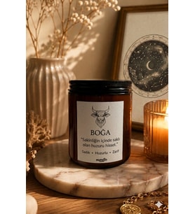 Boğa Burç Mum - Mumelia Candles Gökyüzü Koleksiyonu - Manifest Kart Hediyeli