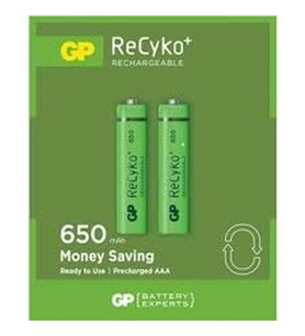 GP RECYKO 650mAh AAA ŞARJLI İNCE PİL 63C092 2Lİ KART (5680)