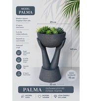 PALMA - BETON GÖRÜNÜMLÜ DEKORATİF SAKSI