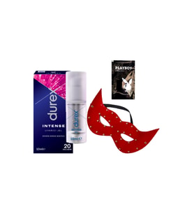 Durex Intense Kadın Uyarıcılı Jel + Kırmızı Deri Göz Maskesi + Hediye