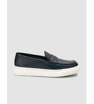 %100 Hakiki Deri Lacivert Bantlı Erkek Loafer