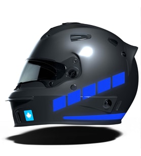 Şerit Tasarımlı Reflektif Mavi Motosiklet Kask Sticker Çınar Extreme