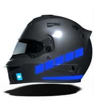 Şerit Tasarımlı Reflektif Mavi Motosiklet Kask Sticker Çınar Extreme
