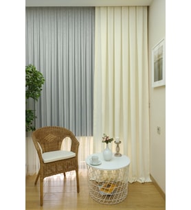 Evdepo Home Krem Düz Renk Pileli Soft Fon Perde, 1/2 Seyrek Pile, Tek Kanat