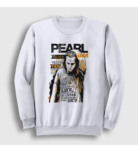 Presmono Unisex Beyaz Star Pearl Jam Sweatshirt 74359tt