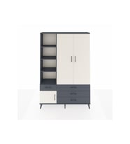 Arges Dolap 5 Raflı 4 Çekmeceli Tek Askılı 132x30x195 Antrasit-Aytaşı/Antrasit