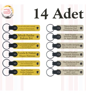 Sarı & S Kahve, 14’lü Set, Kişiselleştirilebilir Anahtarlık, Kurumsal Fuar Katılımcılarına Hediye
