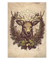 Cernunnos Stag Tablo Ahşap Poster Dekoratif