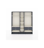 Arges Dolap 11 Raflı 4 Çekmeceli 2 Askılı 220x30x243 Antrasit-Aytaşı/Antrasit