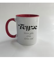 Teyze Baskılı Kırmızı Mega Kupa