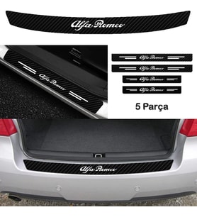 Alfa Romeo Gtv İçin Uyumlu Aksesuar Oto Bağaj Ve Kapı Eşiği Sticker Set Karbon