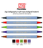 Zig Calligraphy II Çift Uçlu Kaligrafi Kalemi 2mm & 3.5mm 5li Set 2