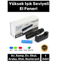 Premium 500 Metre Menzilli Şarj Edilebilir 10W 2000 Lümen 4 Renk Güçlü El Feneri