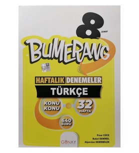 Günay Yayınları 8. Sınıf Bumerang Haftalık Denemeler Türkçe (2022-2023) Günay Yayınları (Çok Renkli)