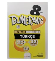 Günay Yayınları 8. Sınıf Bumerang Haftalık Denemeler Türkçe (2022-2023) Günay Yayınları (Çok Renkli)