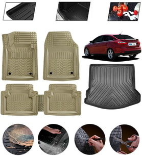 Ford Focus 3 Sedan Uyumlu Paspas Araca Özel Bagaj Havuzu MBS Bej