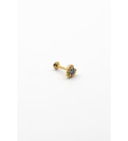 Gold Mavi Taşlı Kalp Tragus Piercing – Şık ve Dayanıklı Anti Alerjik Piercing