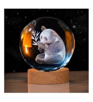 Sevimli Panda Renk Değiştiren Işıklı Cam Küre 6cm