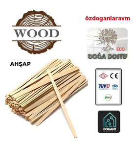 Ahşap Çay ve Kahve Çubuk Karıştırıcı Kaşığı 800 Adet