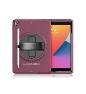 Northcity Apple iPad 10.2 (7.nesil) Kılıf Hand Strap Tablet Kılıfı - Mürdüm