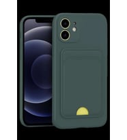 iPhone 11 Kılıf Kelvin Kartvizitli Silikon - Koyu Yeşil