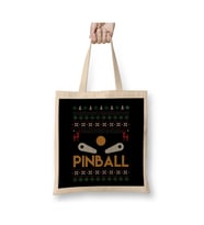 Retro Ugly Christmas Sweater Arcade Pinball Design Beyaz Bez Çanta Uzun Saplı Alışveriş Çantası