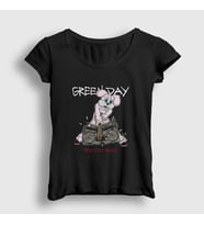 Presmono Kadın Siyah Rabbit Green Day T-Shirt 410633tt