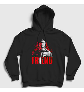 Presmono Unisex Siyah Friend Film No Country For Old Men Kapüşonlu Sweatshirt 248108tt