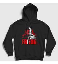 Presmono Unisex Siyah Friend Film No Country For Old Men Kapüşonlu Sweatshirt 248108tt