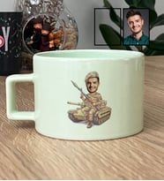 Kişiye Özel Karikatürlü Jandarma Lüks Pastel Fincan Jandarma Günü Hediyesi