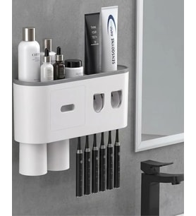 Çok Fonksiyonlu Fırçası Tutucu Otomatik Dispenser Bardaklı Organizer