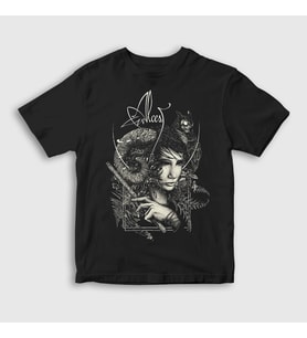 Presmono Unisex Çocuk Siyah Myth Metal Alcest T-Shirt 523538tt