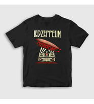 Presmono Unisex Çocuk Siyah Mothership Led Zeppelin T-Shirt 96222tt