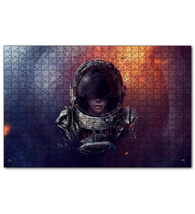 Cakapuzzle Uzay Güneş Işığı Astronot Görseli  Puzzle Yapboz MDF (Ahşap) (120 Parça)