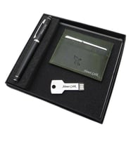 Signator D394 İsme Özel Set - Deri Kartlık + 32 Gb. Anahtar Usb Bellek  + Kalem Seti  İsme Özel Hediyelik Set (Karışık)
